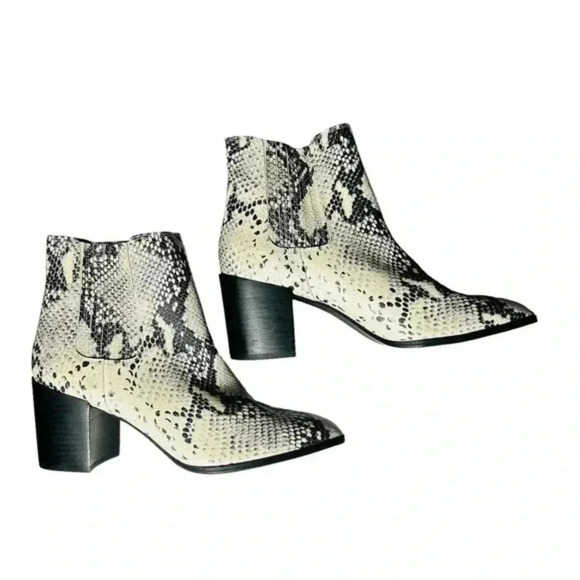 Steve Madden Klicck Ankle Boots | Size 7.5 Natural Multi | Almond Toe Block Heel - Picture 1 of 9